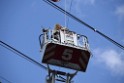 Koelner Seilbahn Gondel blieb haengen Koeln Linksrheinisch P267